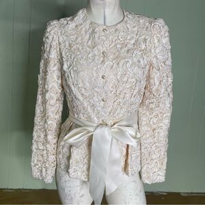 Vintage Ribbon Lace Soutache Victorian Jacket Women’s Size 6‎